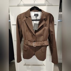 Judith and Charles Paris Belted Blazer Brown Size 6